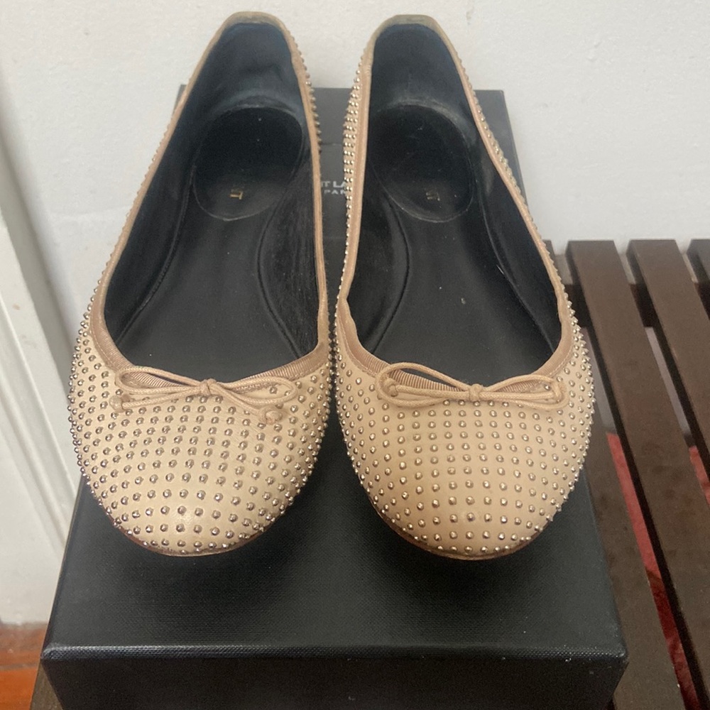 YSL studded leather ballet flats